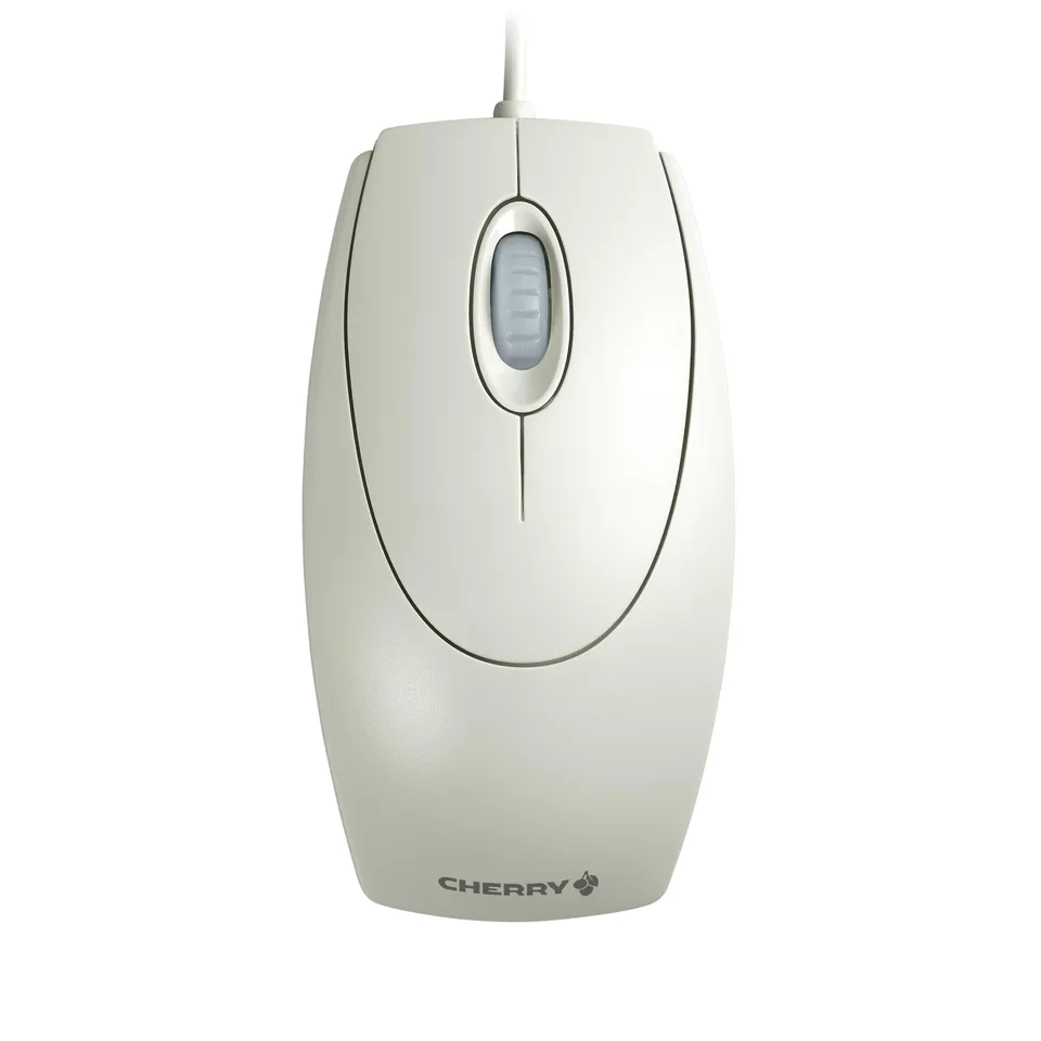 cherry-wheelmouse-kabelgebundene-retro-maus-beidh-ndig-nutzbar-hellgrau image 1
