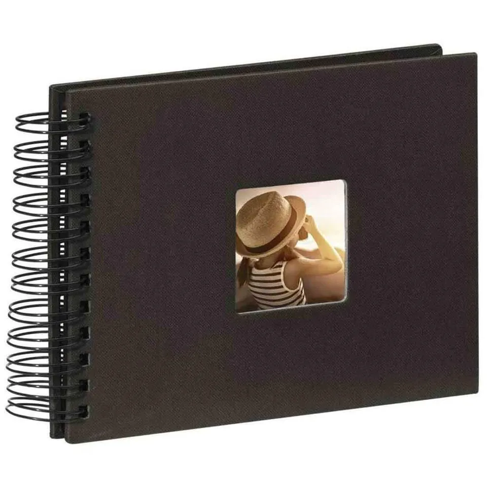 hama-fotoalbum-24x17-cm-spiralalbum-mit-50-schwarzen-seiten-pergamin-trennbl-tte image 1