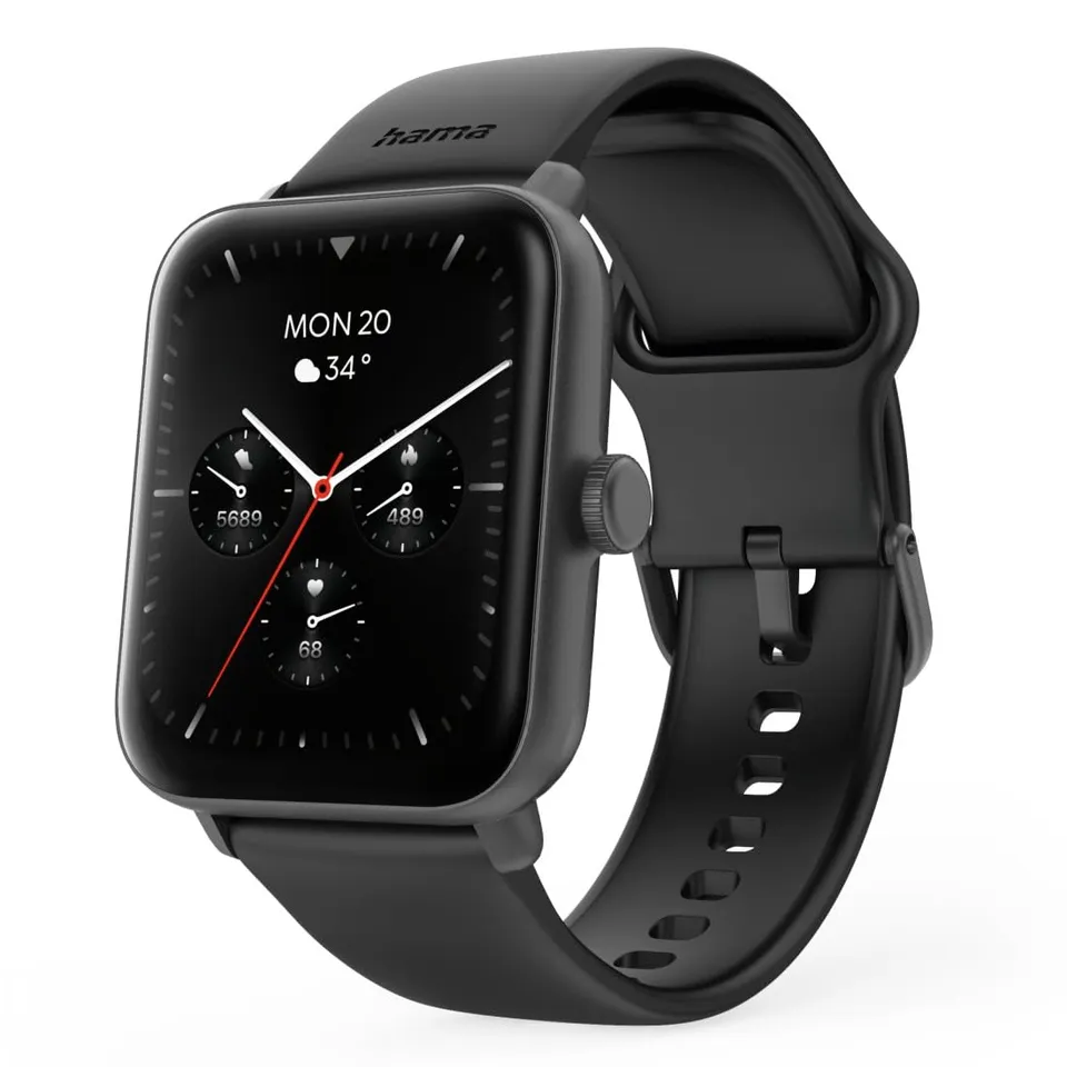 hama-smartwatch-6010-1-65-farbdisplay-telefonfunktion-gps-ip68-100-sportmodi-sch image 1