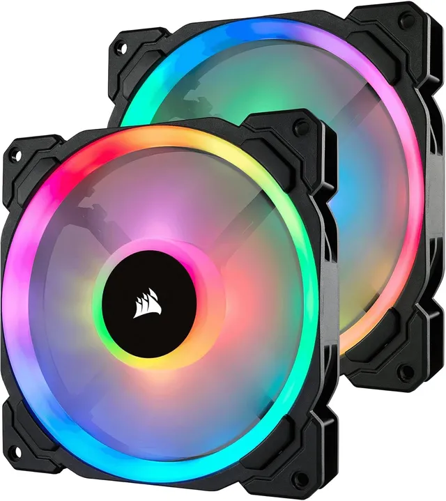 corsair-ll140-rgb-led-pwm-pc-geh-usel-fter-140-mm-2er-pack-schwarz-mit-lighting- image 1