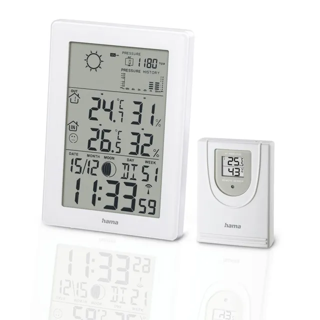 hama-ews-3200-wetterstation-mit-dcf-funkuhr-au-entemperatur-und-luftfeuchtigkeit image 1