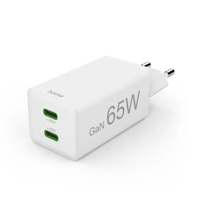 hama-gan-schnellladeger-t-65w-2x-usb-c-wei image 1