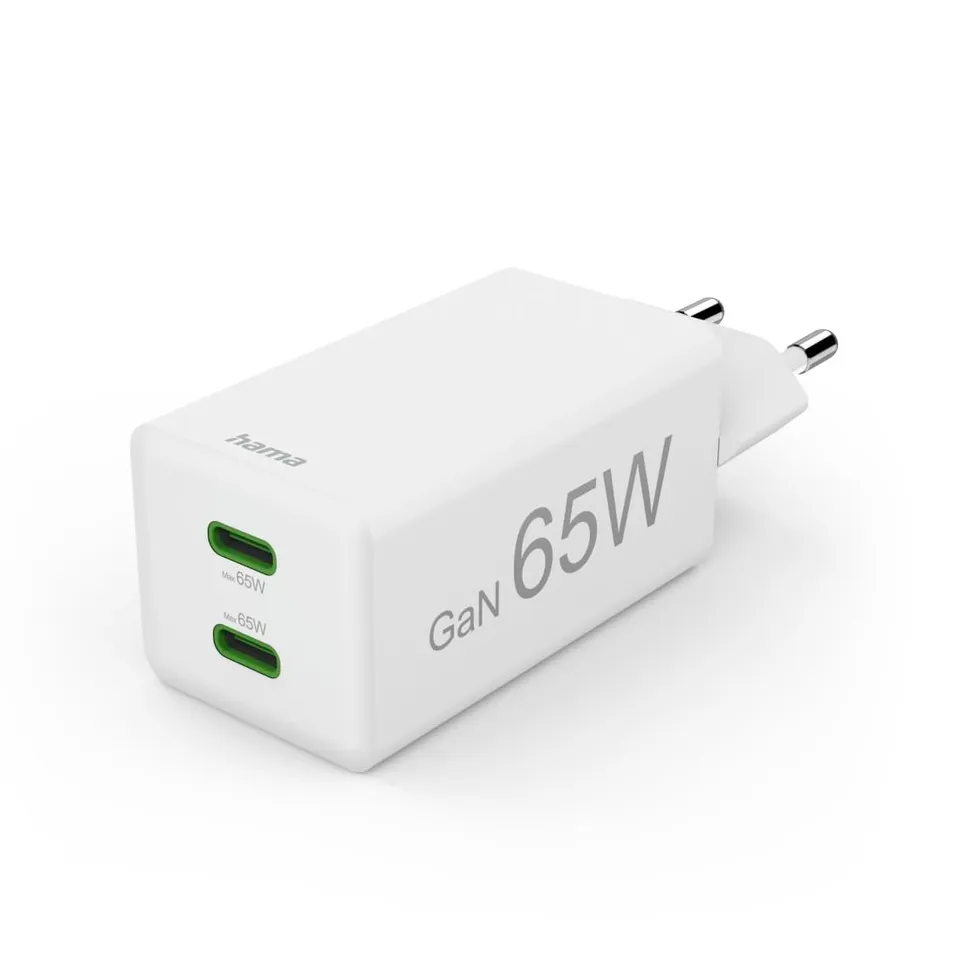 hama-gan-schnellladeger-t-65w-2x-usb-c-wei image 1