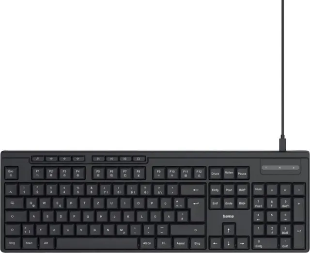 hama-ck-200-kabelgebundene-usb-tastatur-mit-ki-assistent-taste-und-multimedia-fu image 1
