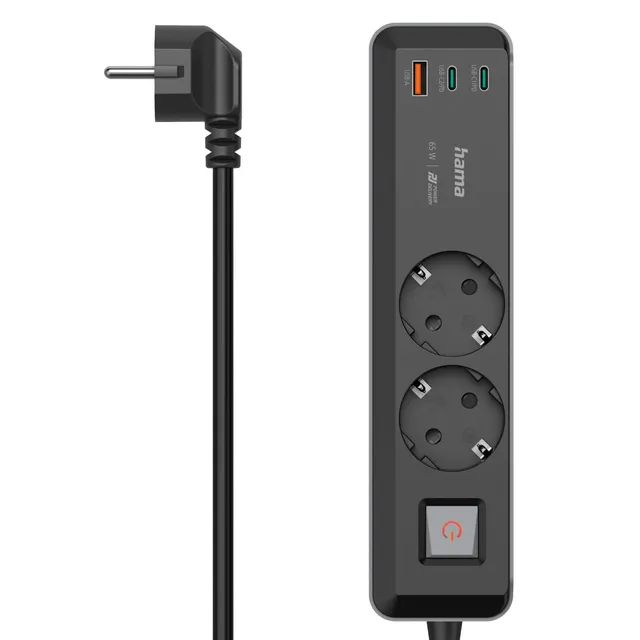 hama-5in1-steckdosenleiste-mit-65w-usb-c-ladefunktion-2-steckdosen-1x-usb-a-2x-u image 1