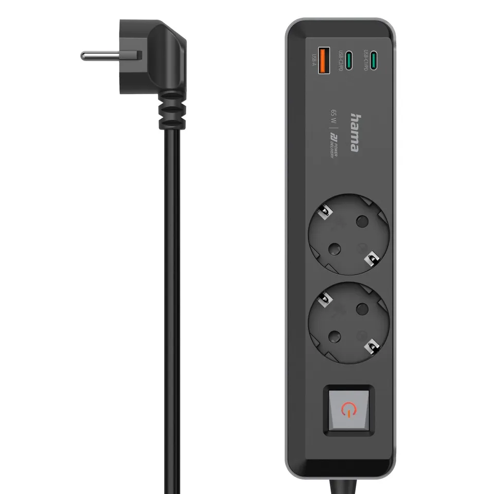 hama-5in1-steckdosenleiste-mit-65w-usb-c-ladefunktion-2-steckdosen-1x-usb-a-2x-u image 1