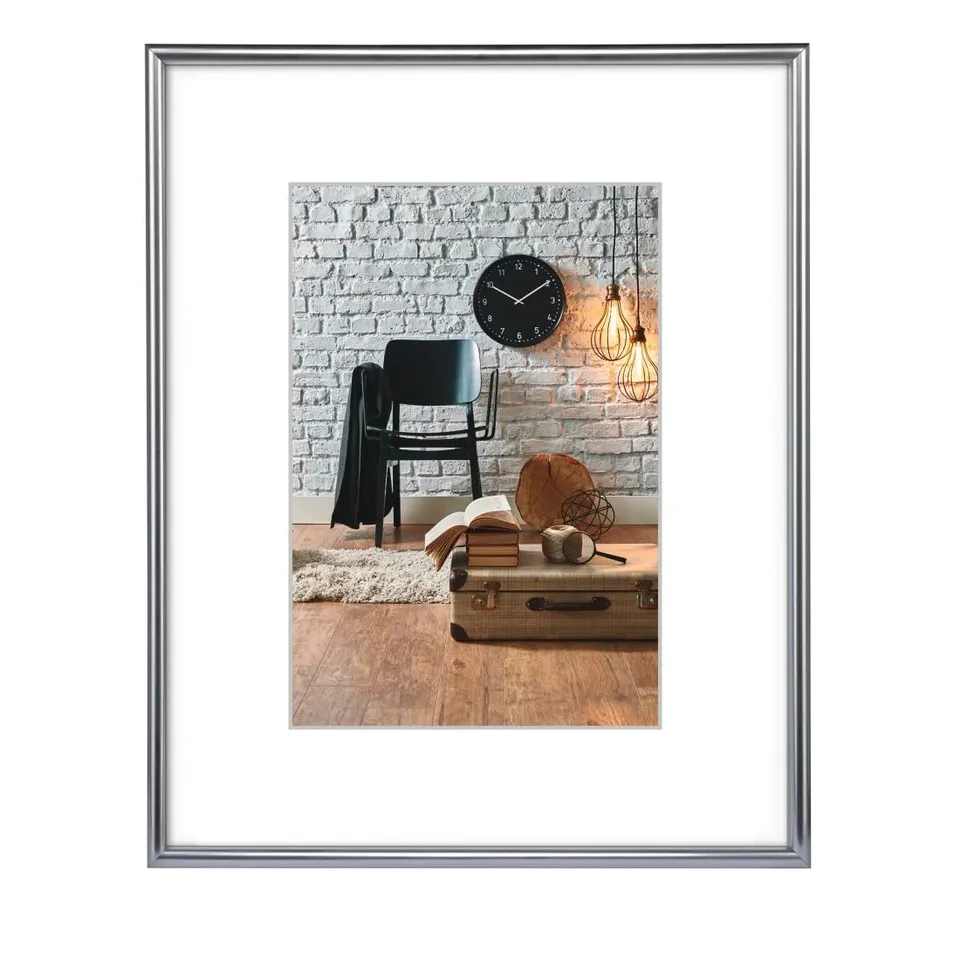 hama-bilderrahmen-sevilla-din-a4-mit-passepartout-15-x-20-cm-silber image 1