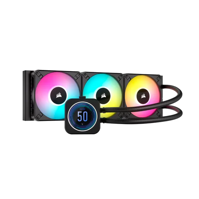 corsair-icue-h150i-elite-lcd-xt-fl-ssig-cpu-k-hler-360mm-ips-lcd-3x-af120-rgb-el image 1