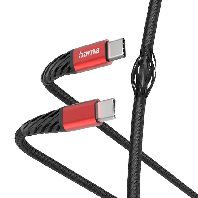 hama-ladekabel-extreme-usb-c-auf-usb-c-nylon-1-5-m-schwarz-rot image 1