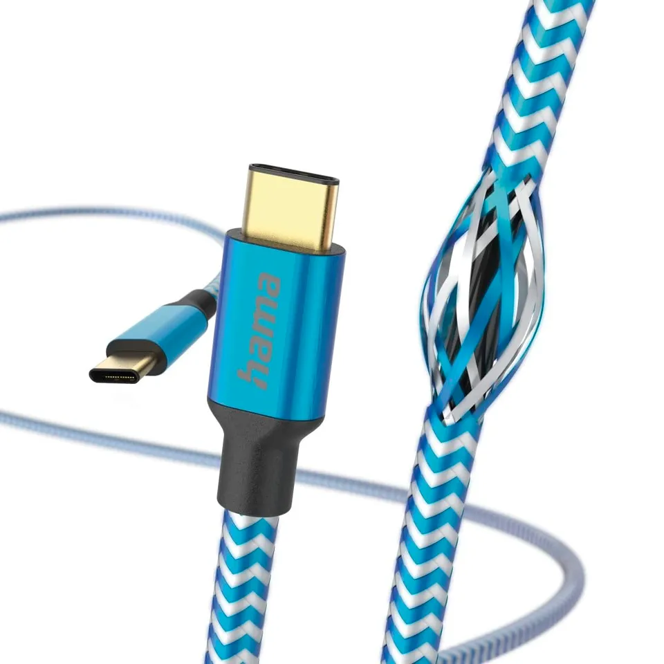 hama-ladekabel-reflective-usb-c-auf-usb-c-nylon-1-5m-schnellladung-datenkabel-ve image 1