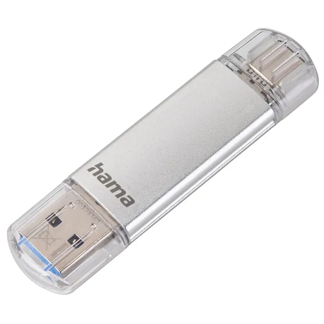 hama-64gb-usb-3-2-gen-1-type-c-stick-2-in-1-usb-c-und-usb-a-otg-silber image 1