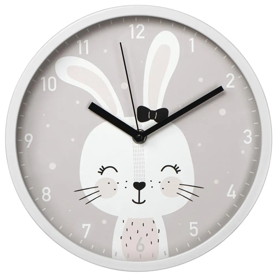 hama-kinder-wanduhr-lovely-bunny-ohne-ticken-25-cm-lernuhr-mit-hasen-motiv-f-rs- image 1