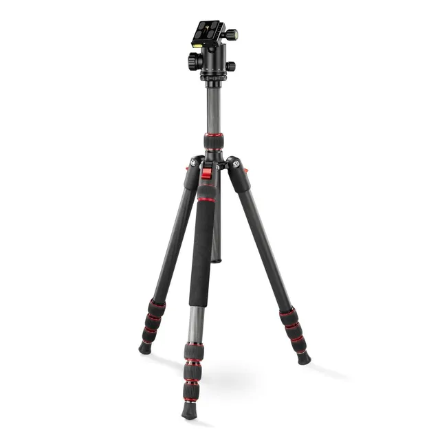 hama-reisestativ-ramble-ii-duo-carbon-3-fach-ausziehbares-dreibein-stativ-mit-ei image 1