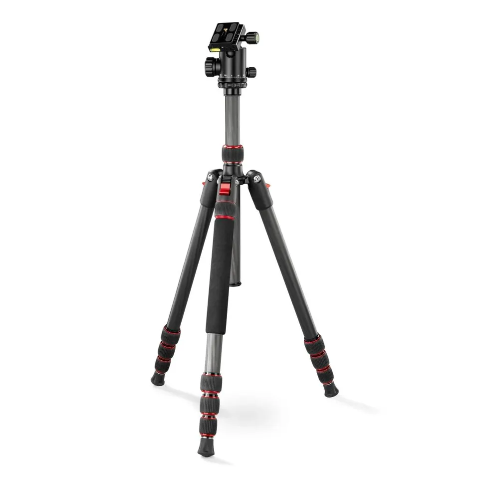 hama-reisestativ-ramble-ii-duo-carbon-3-fach-ausziehbares-dreibein-stativ-mit-ei image 1