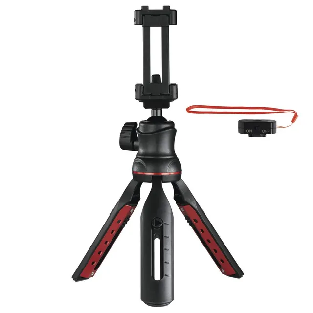 hama-solid-ii-handystativ-mit-bluetooth-fernausl-ser-reisestativ-mit-1-4-gewinde image 1