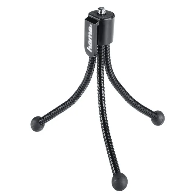 hama-handliches-mini-stativ-mit-flexiblen-beinen-und-befestigungsclip-schwarz image 1