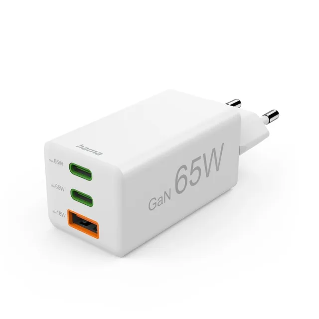 hama-65w-gan-schnellladeger-t-mit-3-ports-2x-usb-c-1x-usb-a-power-delivery-quick image 1