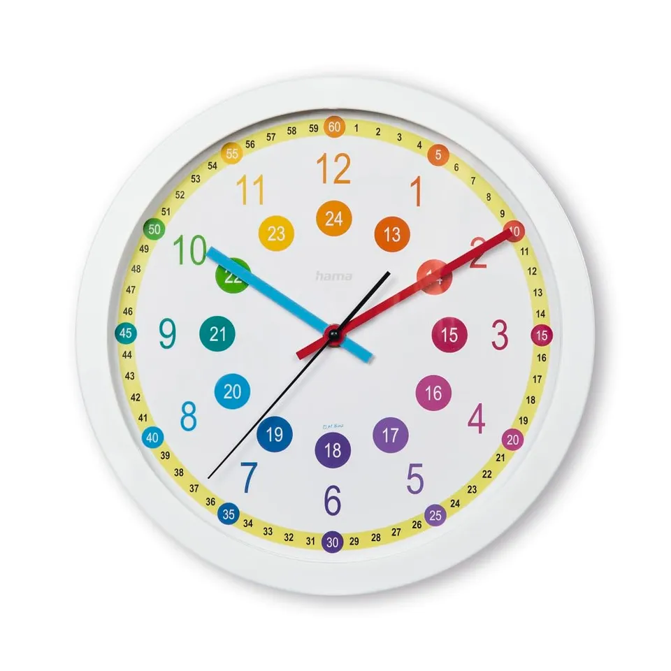 hama-wanduhr-easy-learning-f-r-kinder-30-cm-durchmesser-ger-uscharm-montessori-s image 1