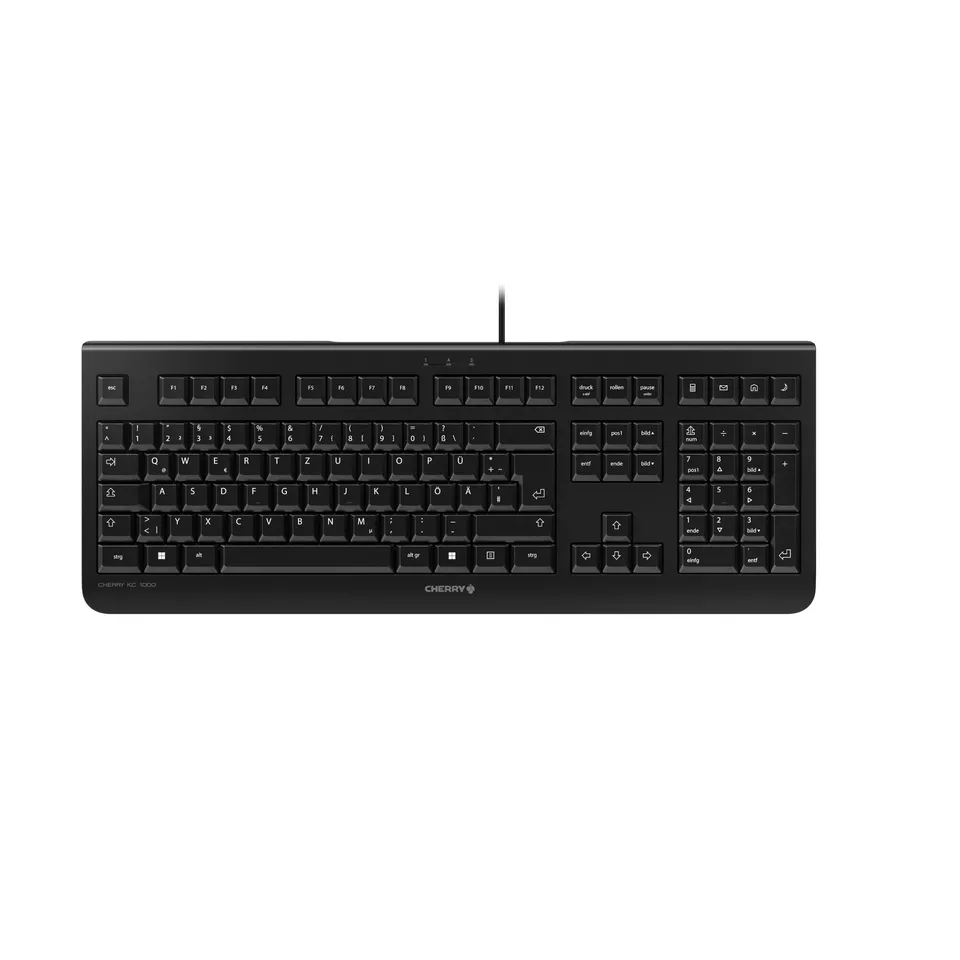 cherry-kc-1000-usb-tastatur-kabelgebunden-flaches-design-deutsche-qwertz-schwarz image 1