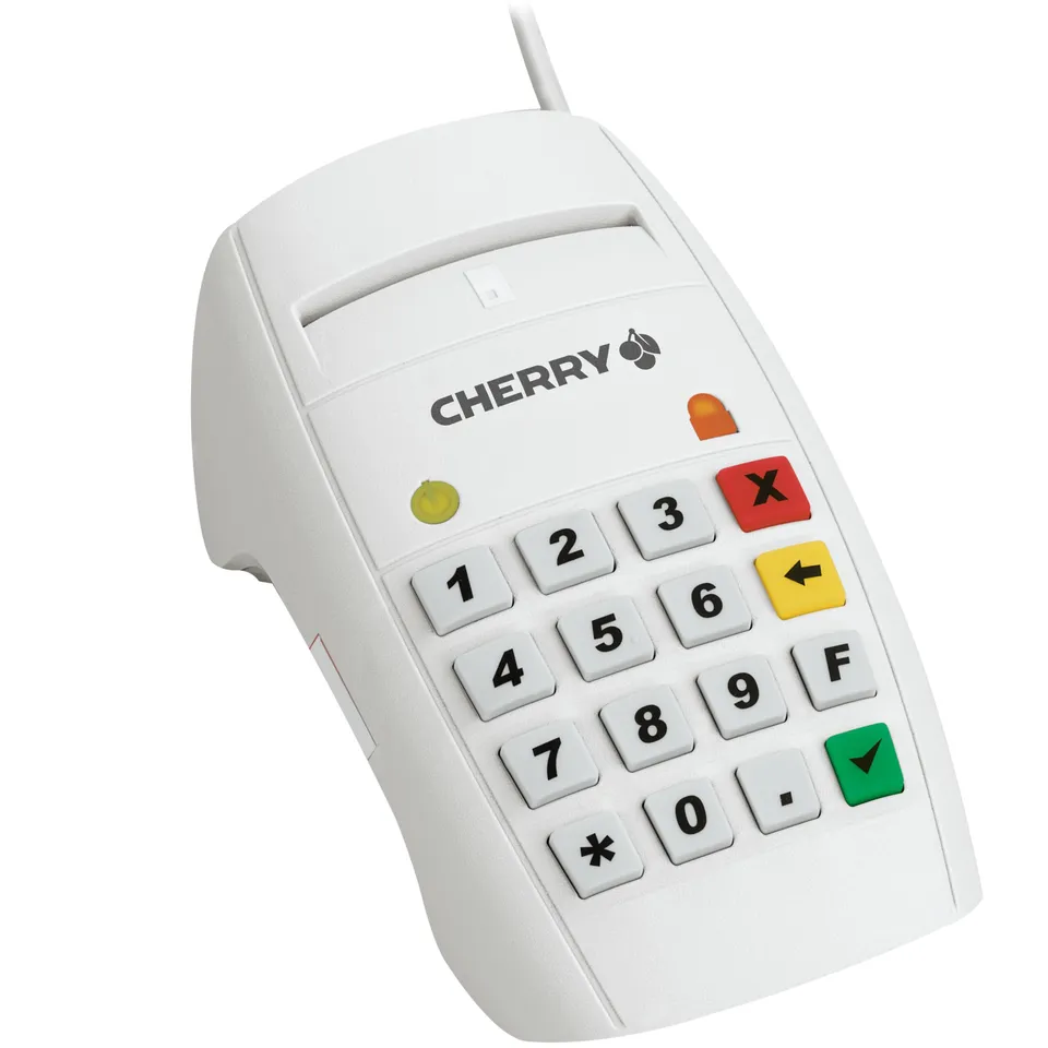 cherry-smart-terminal-st-2100-usb-chipkartenleser-mit-16-tasten-wei image 1
