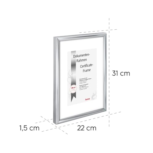 hama-bilderrahmen-sevilla-din-a4-21-x-29-7-cm-mit-passepartout-silber-bruchsiche image 4