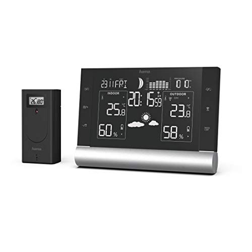 hama-funk-wetterstation-mit-au-ensensor-wettervorhersage-dcf-xxl-display-schwarz image 8