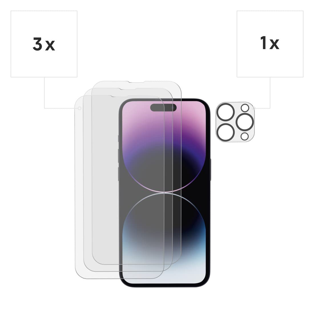 hama-schutzglas-kameraschutz-f-r-apple-iphone-14-pro-3x-displayglas-1x-kamerasch image 2