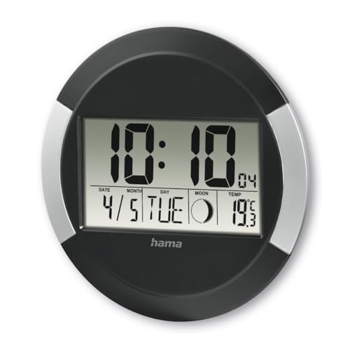 hama-dcf-funkwanduhr-pp-245-schwarz-24-5-cm-digital-mit-kalender-und-thermometer image 5