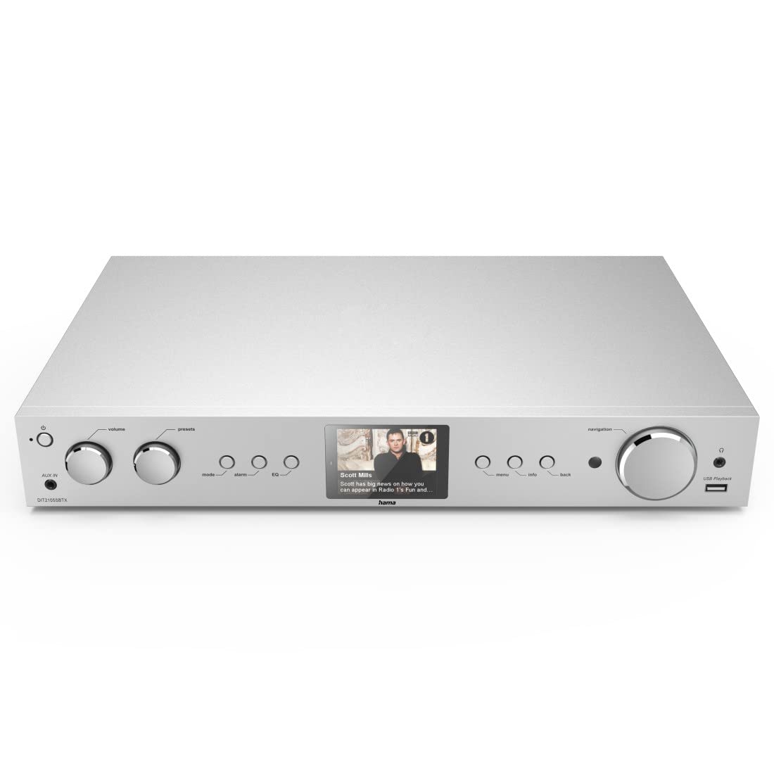 hama-dit2105sbtx-hifi-dab-internetradio-bluetooth-spotify-amazon-music-silber image 1