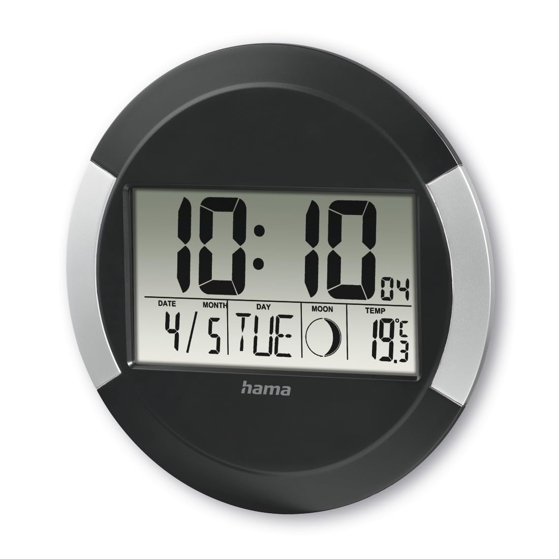 hama-dcf-funkwanduhr-pp-245-schwarz-24-5-cm-digital-mit-kalender-und-thermometer image 2