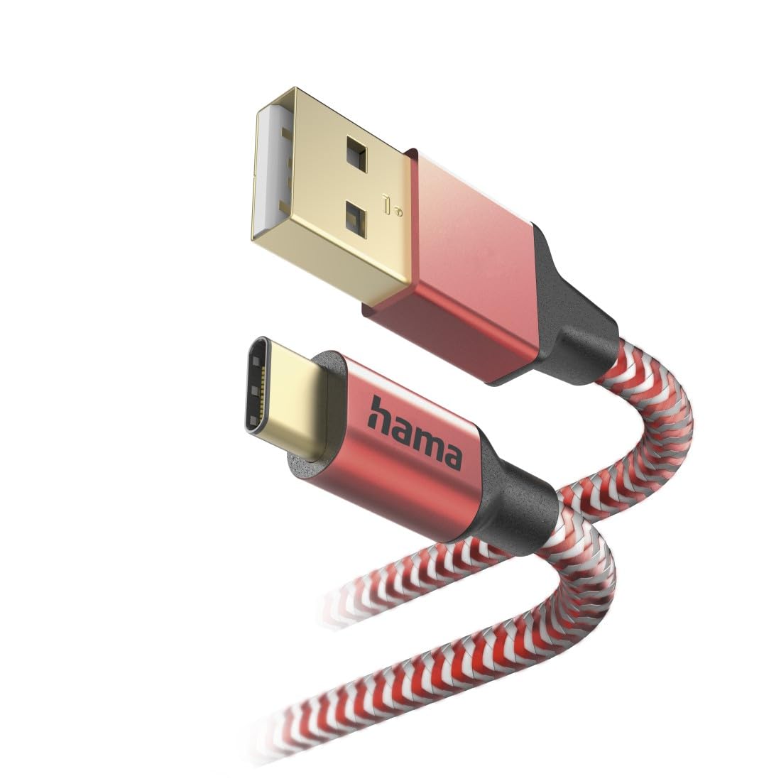 hama-reflective-usb-a-auf-usb-c-ladekabel-nylon-1-5-m-rot image 2