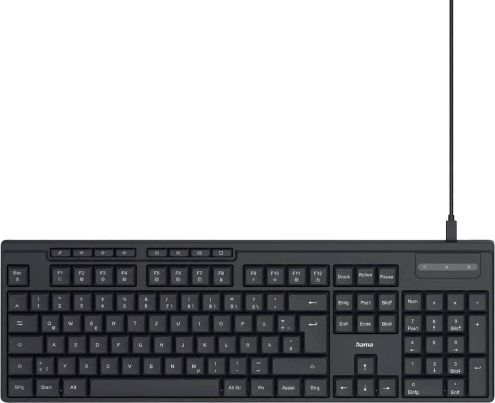 hama-ck-200-kabelgebundene-usb-tastatur-mit-ki-assistent-taste-und-multimedia-fu image 1