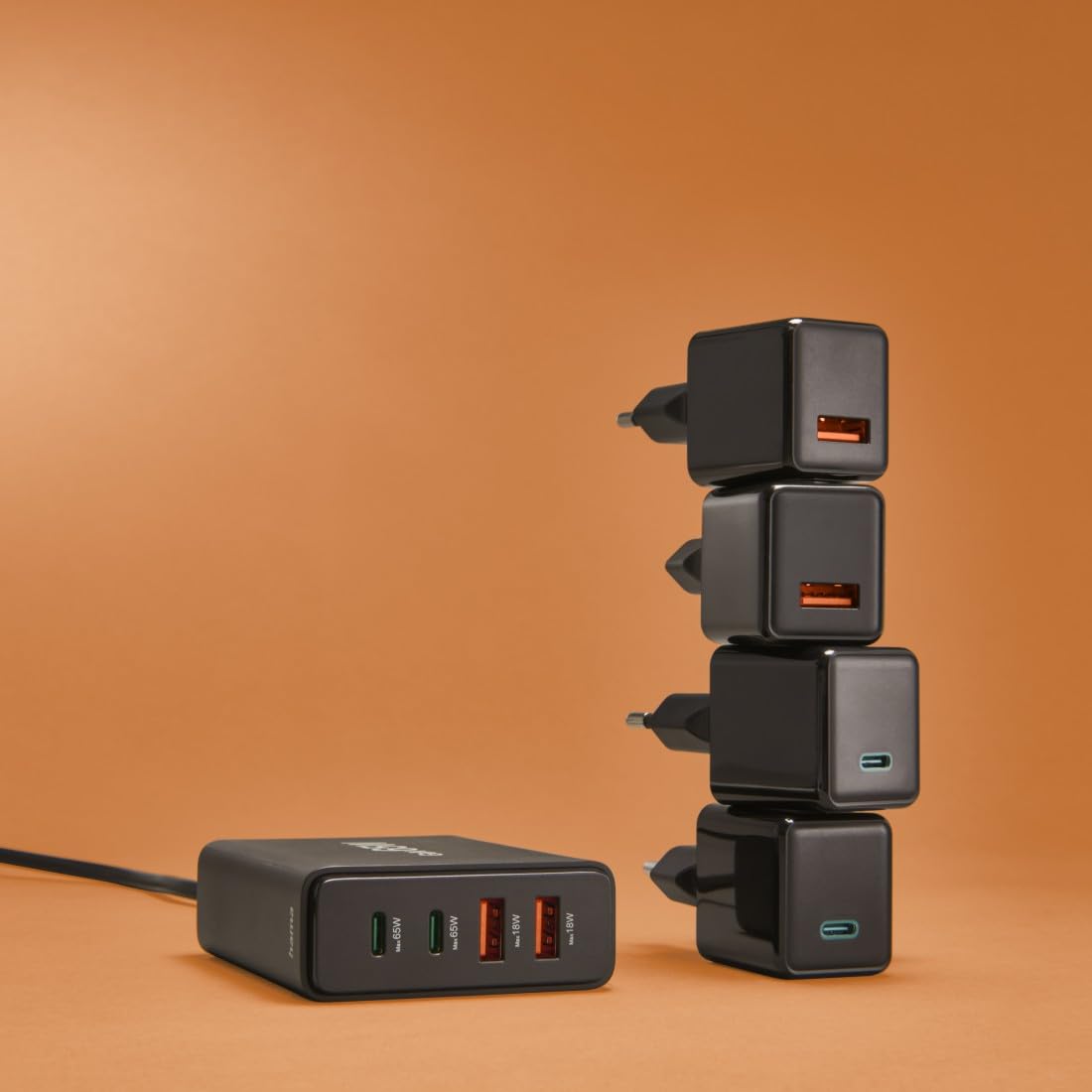 hama-65w-gan-usb-c-ladestation-4-fach-2x-usb-c-pd-2x-usb-a-qc-schwarz-schnelllad image 8