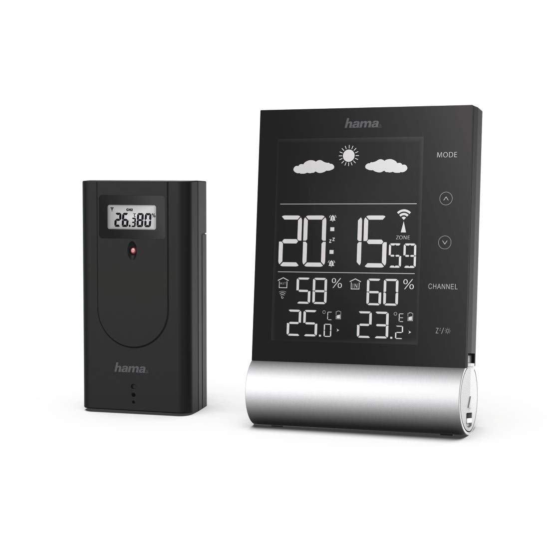 hama-funk-wetterstation-mit-au-ensensor-wettervorhersage-dcf-xxl-display-schwarz image 7