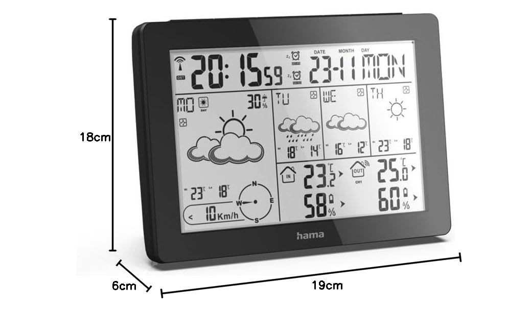 hama-profi-wetterstation-mit-au-ensensor-wettervorhersage-temperatur-luftfeuchti image 5