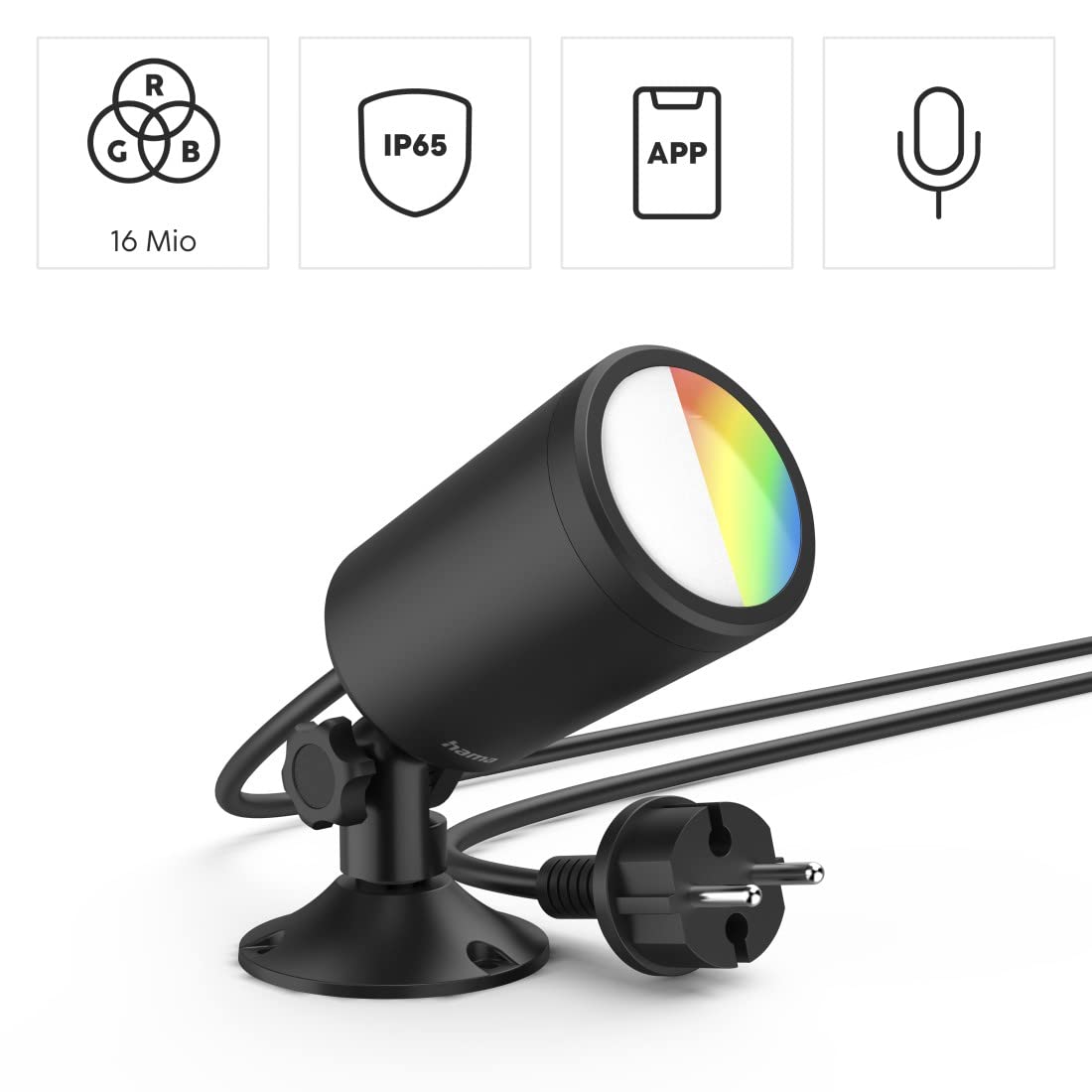hama-smart-led-gartenstrahler-mit-erdspie-rgbw-app-sprachsteuerung-ip65-schwarz- image 4