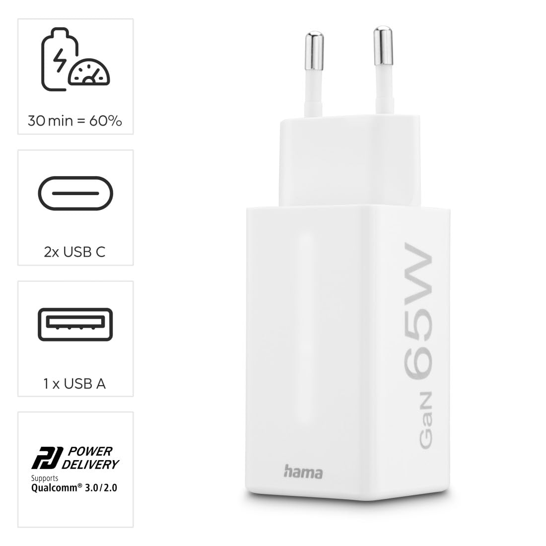 hama-65w-gan-schnellladeger-t-mit-3-ports-2x-usb-c-1x-usb-a-power-delivery-quick image 2