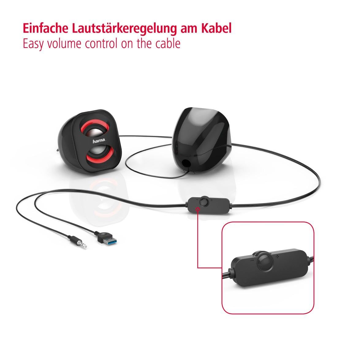 hama-sonic-mobil-183-pc-lautsprecher-usb-3-0-3-5-mm-klinke-3-w-schwarz-rot-aktiv image 8
