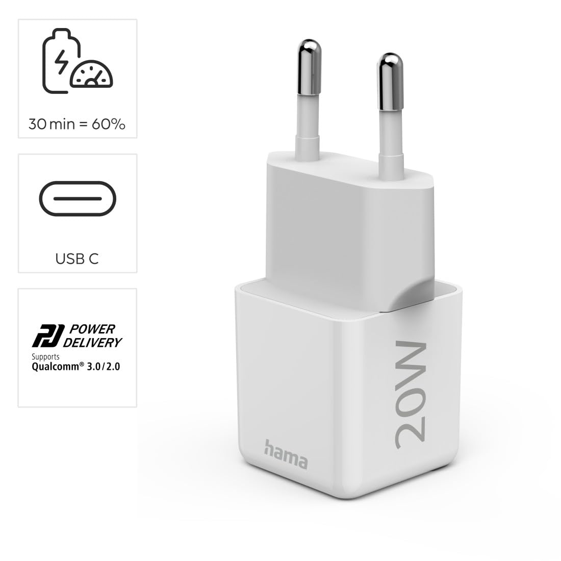 hama-schnellladeger-t-20w-usb-c-power-delivery-quick-charge-nano-format-wei image 2