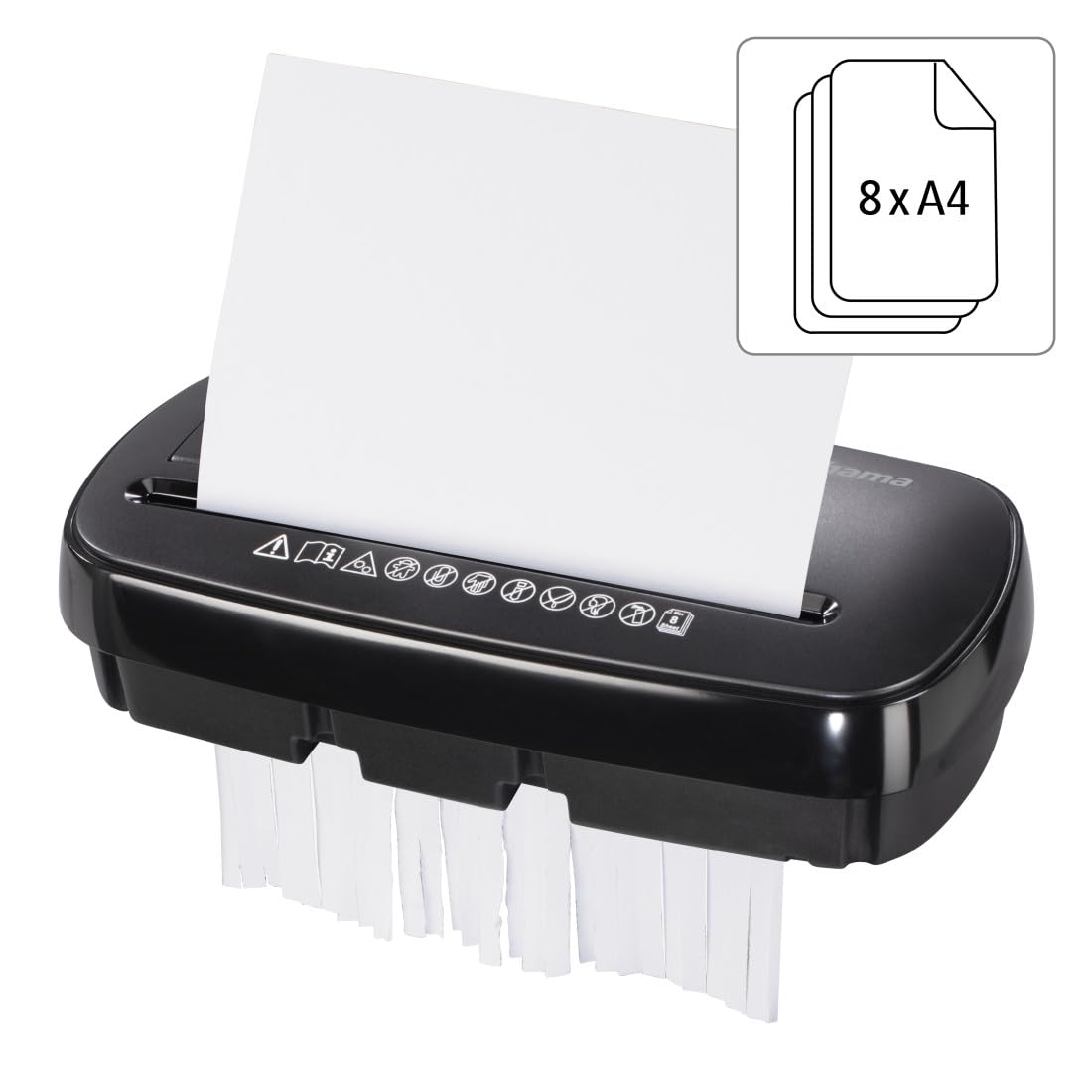 hama-basic-s8cd-aktenvernichter-streifenschnitt-8-blatt-cds-sicherheitsstufe-2-d image 4