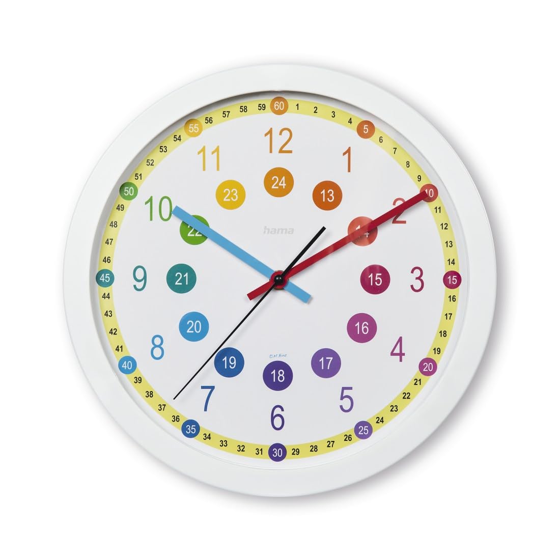 hama-wanduhr-easy-learning-f-r-kinder-30-cm-durchmesser-ger-uscharm-montessori-s image 1