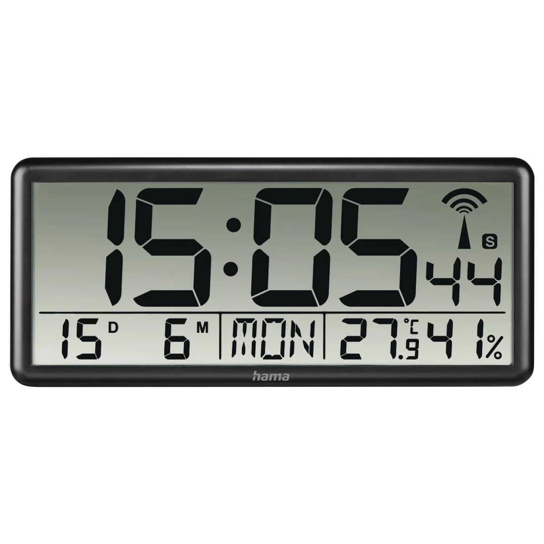 hama-jumbo-xxl-funk-wanduhr-digitale-funkuhr-mit-thermometer-und-hygrometer-datu image 1