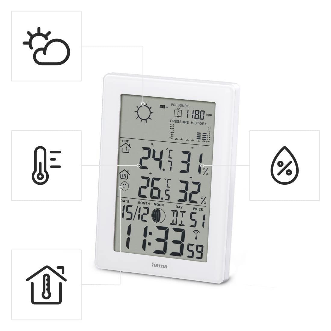hama-ews-3200-wetterstation-mit-dcf-funkuhr-au-entemperatur-und-luftfeuchtigkeit image 3