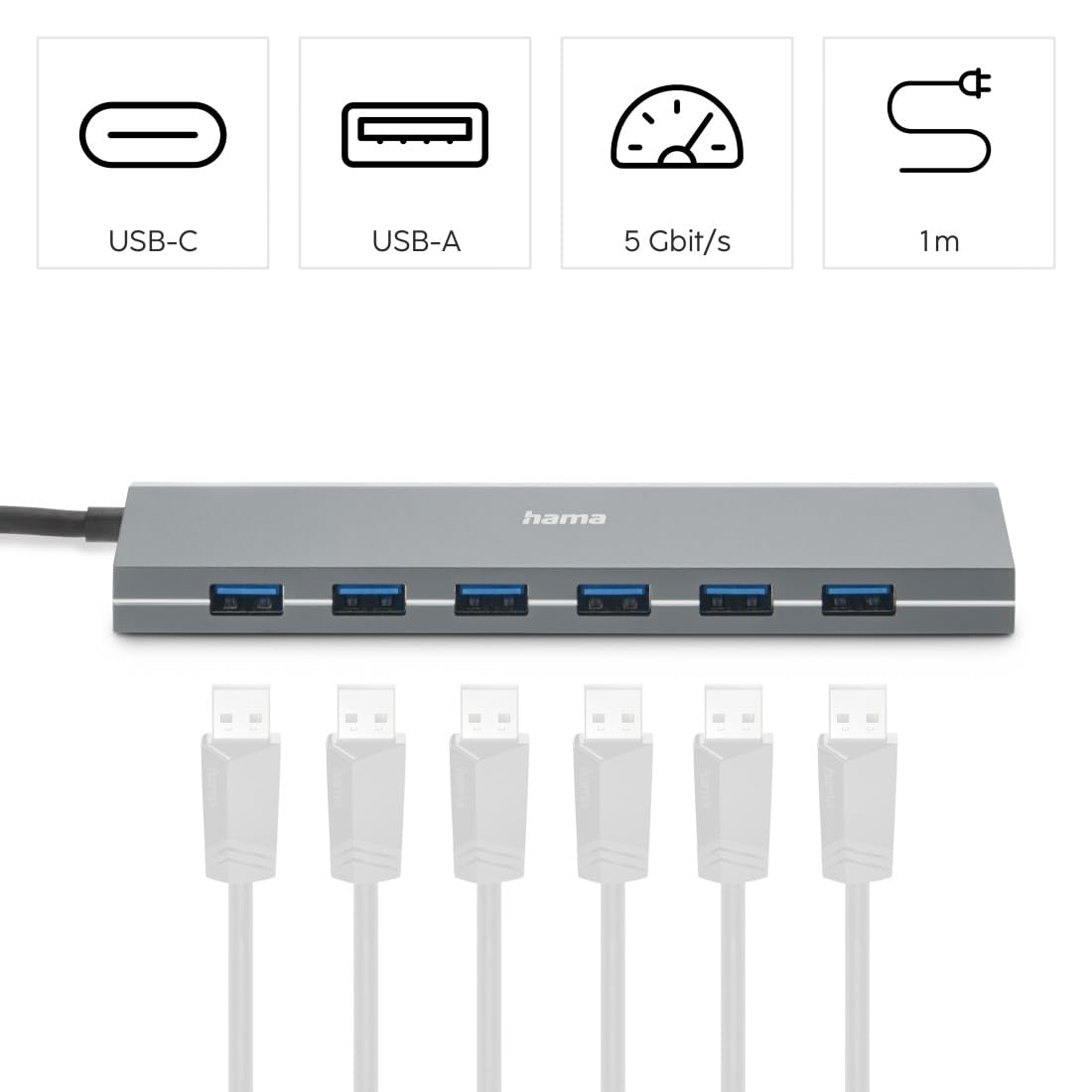 hama-usb-hub-7-ports-mit-netzteil-usb-a-und-usb-c-adapter-aluminium-schwarz image 2