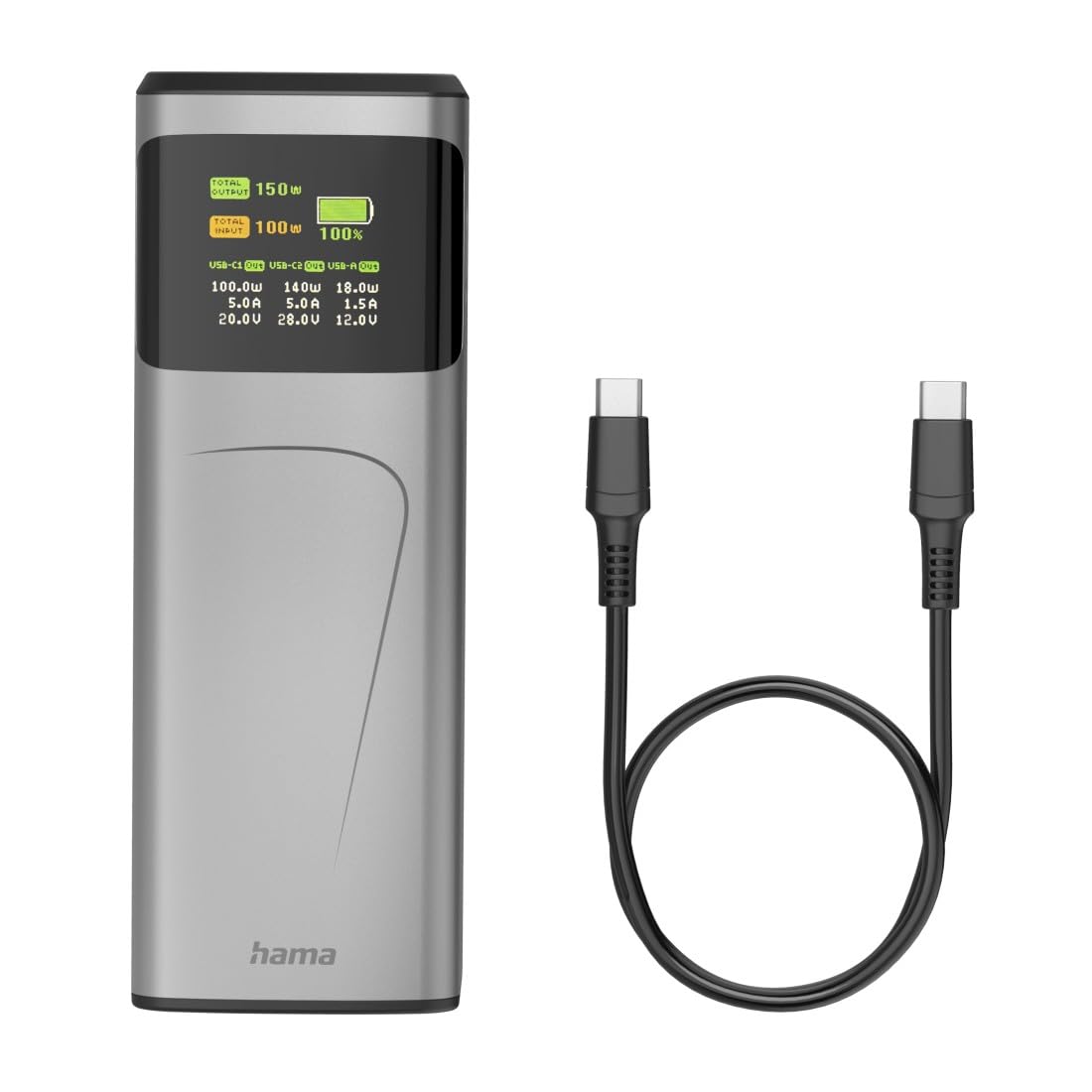 hama-high-power-powerbank-150w-24000-mah-power-delivery-quick-charge-2x-usb-c-1x image 4