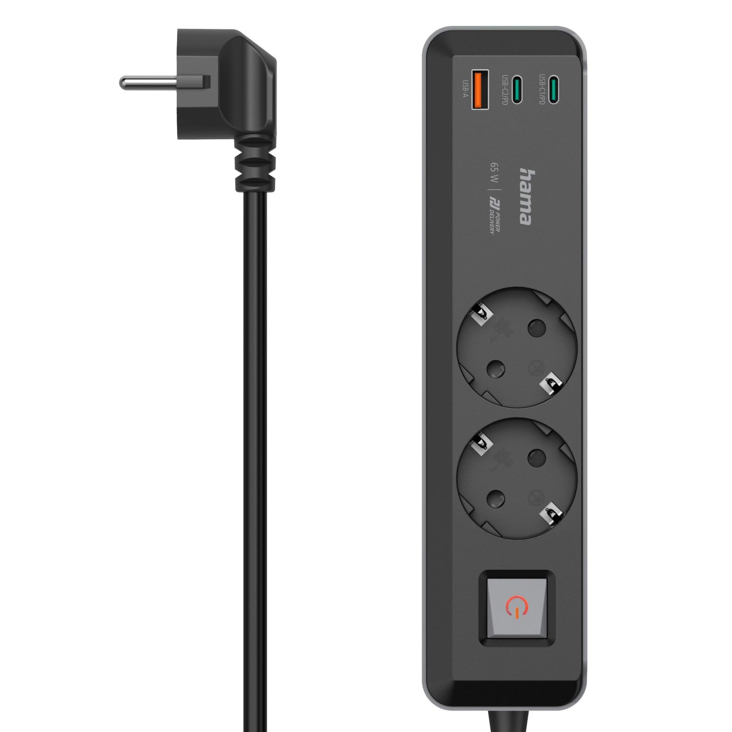 hama-5in1-steckdosenleiste-mit-65w-usb-c-ladefunktion-2-steckdosen-1x-usb-a-2x-u image 1