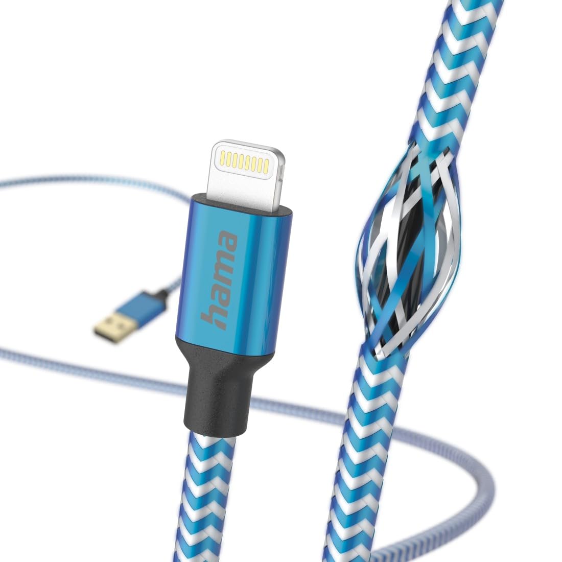 hama-reflective-ladekabel-usb-a-auf-lightning-mfi-nylon-1-5m-blau image 2