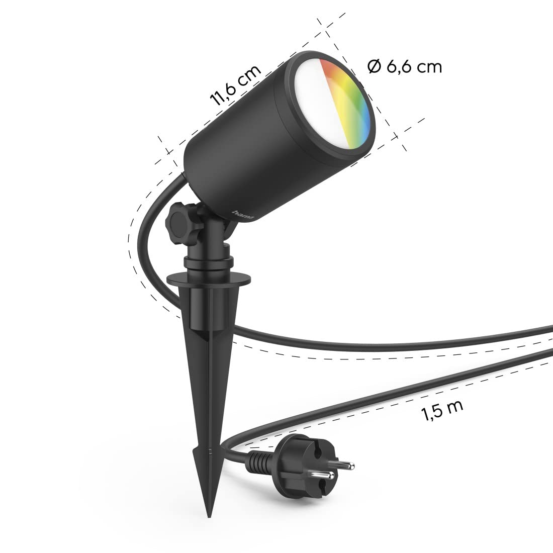 hama-smart-led-gartenstrahler-mit-erdspie-rgbw-app-sprachsteuerung-ip65-schwarz- image 8