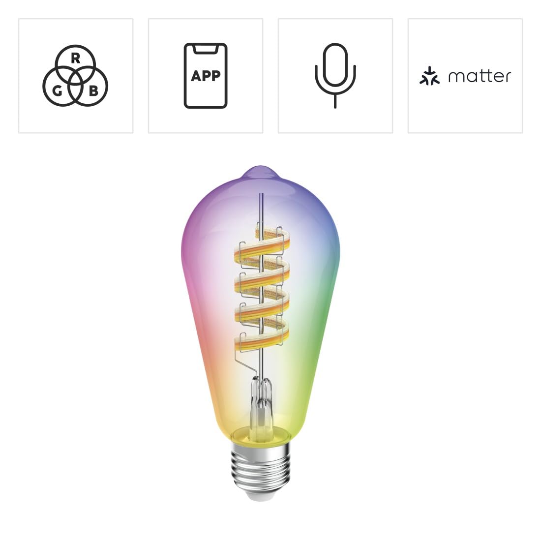 hama-smarte-gl-hbirne-e27-vintage-filament-st64-rgb-wei-dimmbar-matter-kompatibe image 2