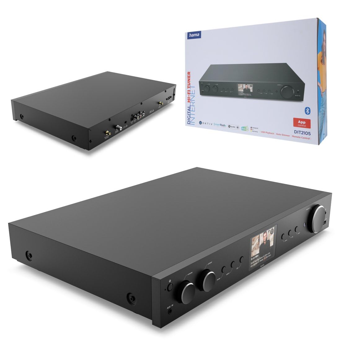 hama-dit2105sbtx-hifi-dab-internetradio-bluetooth-spotify-amazon-music-silber image 8